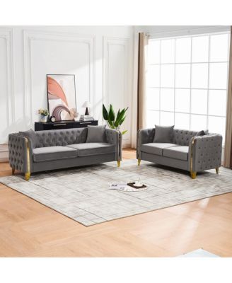 Velvet Chesterfield 3+2 Seater Sofa