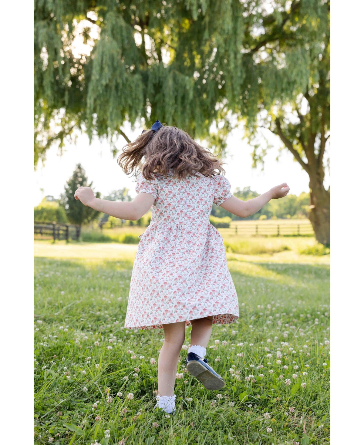 Florence Eiseman Girls' 4-16 Floral Knee-Length Shirred Dress