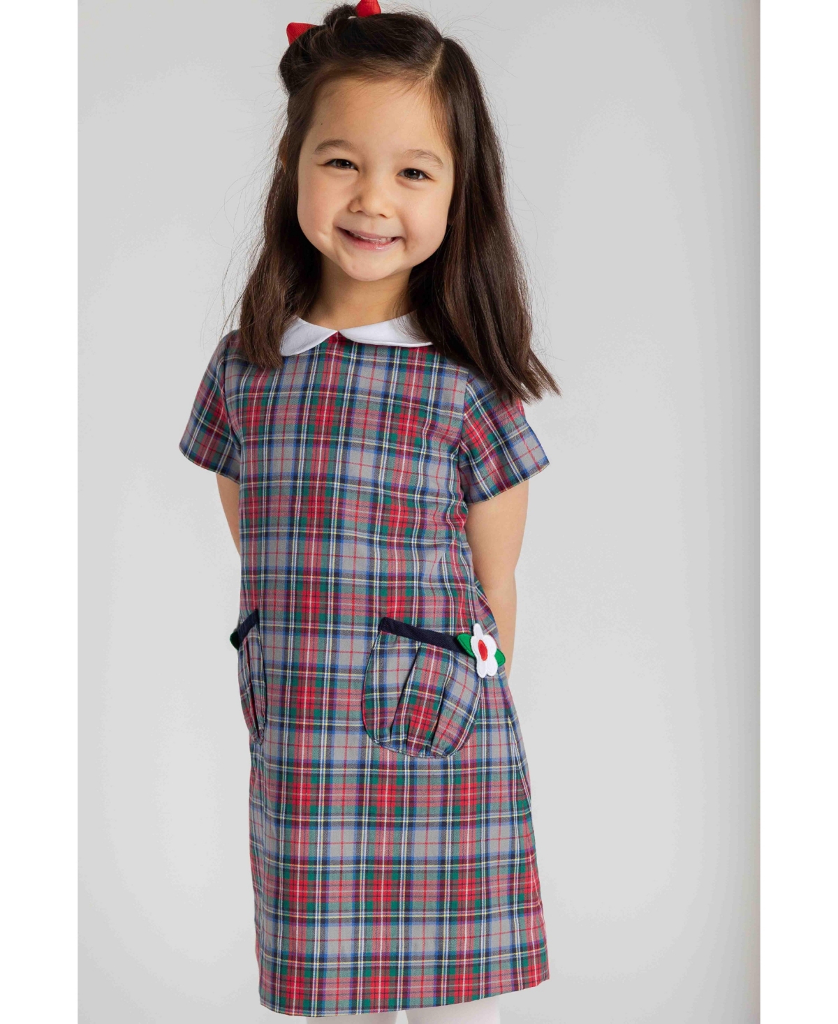 Florence Eiseman Girls' 4-16 Plaid Short-Sleeve A-Line Dress