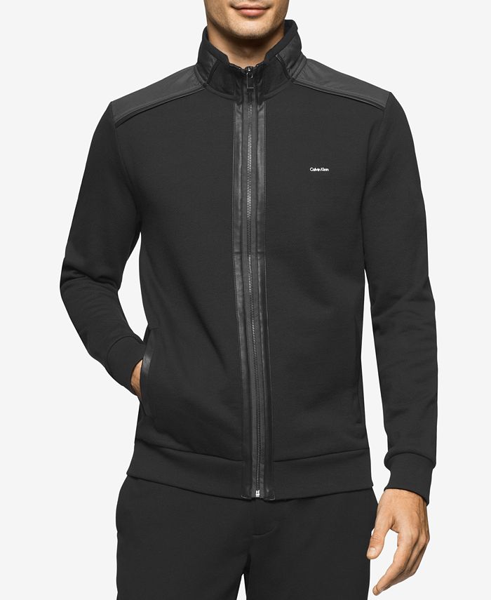 Calvin Klein Men's Full-Zip Mixed-Media Jacket, Created for Macy's &  Reviews - Sweaters - Men - Macy's
