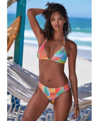 Women's Tropical Print Bikini Top and Matching Bottoms