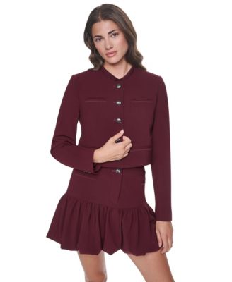 Women's Cropped Collarless Blazer