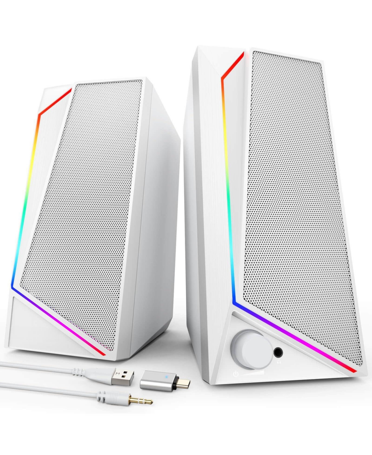 Lofree Usb-c Stereo Sound Touch-Activated Lighting Computer Speakers - 1059white