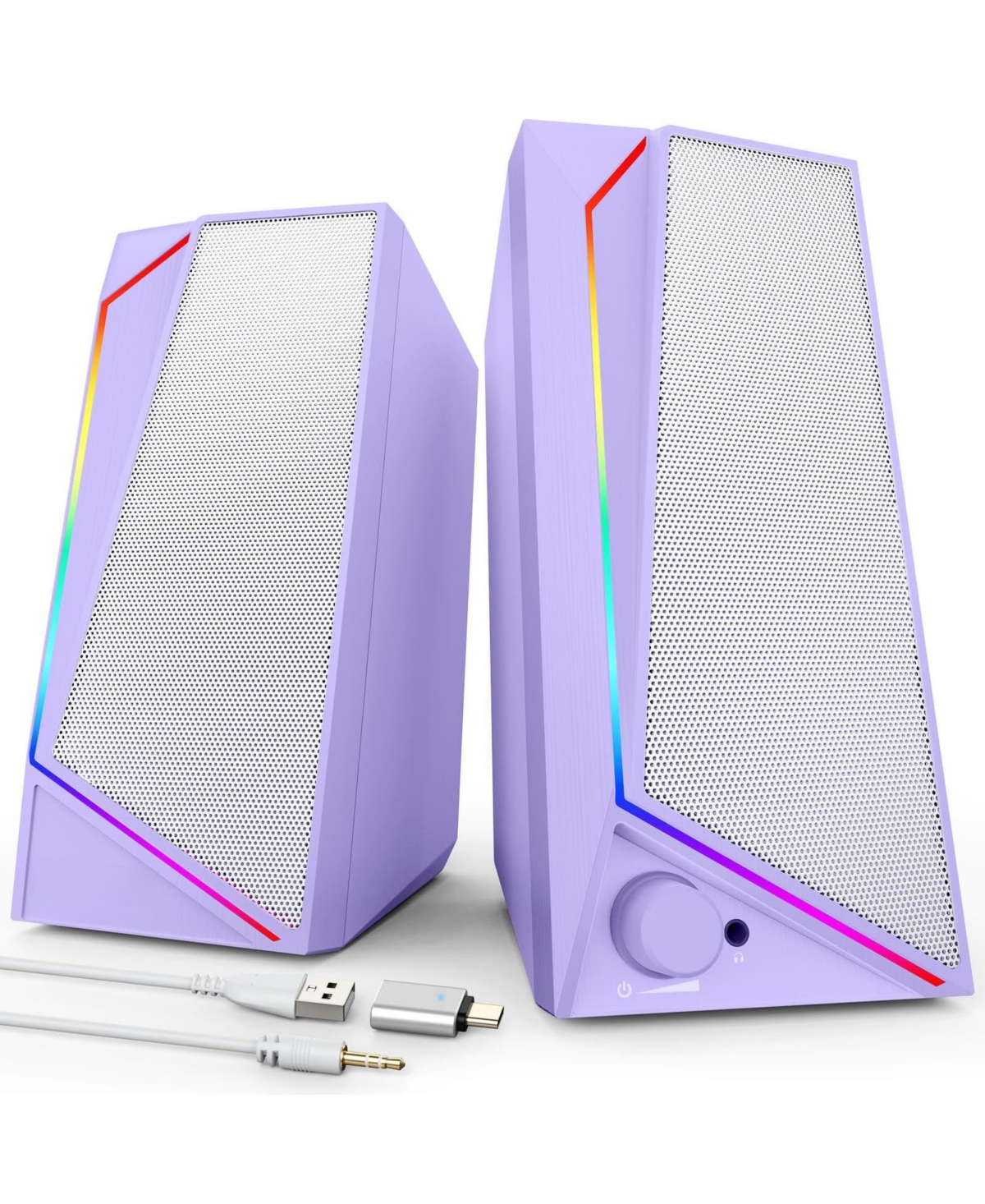 Lofree Usb-c Stereo Sound Touch-Activated Lighting Computer Speakers - Purple