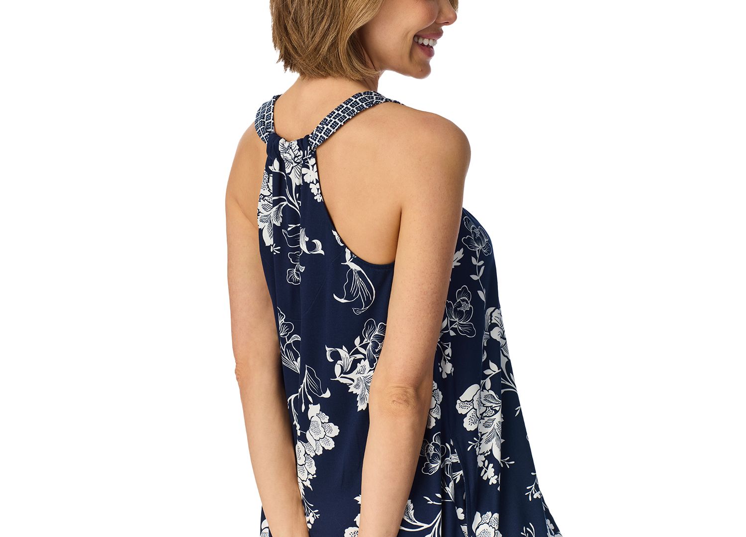 Women's V-Neck Sleeveless Side Seam Pockets Nightgown