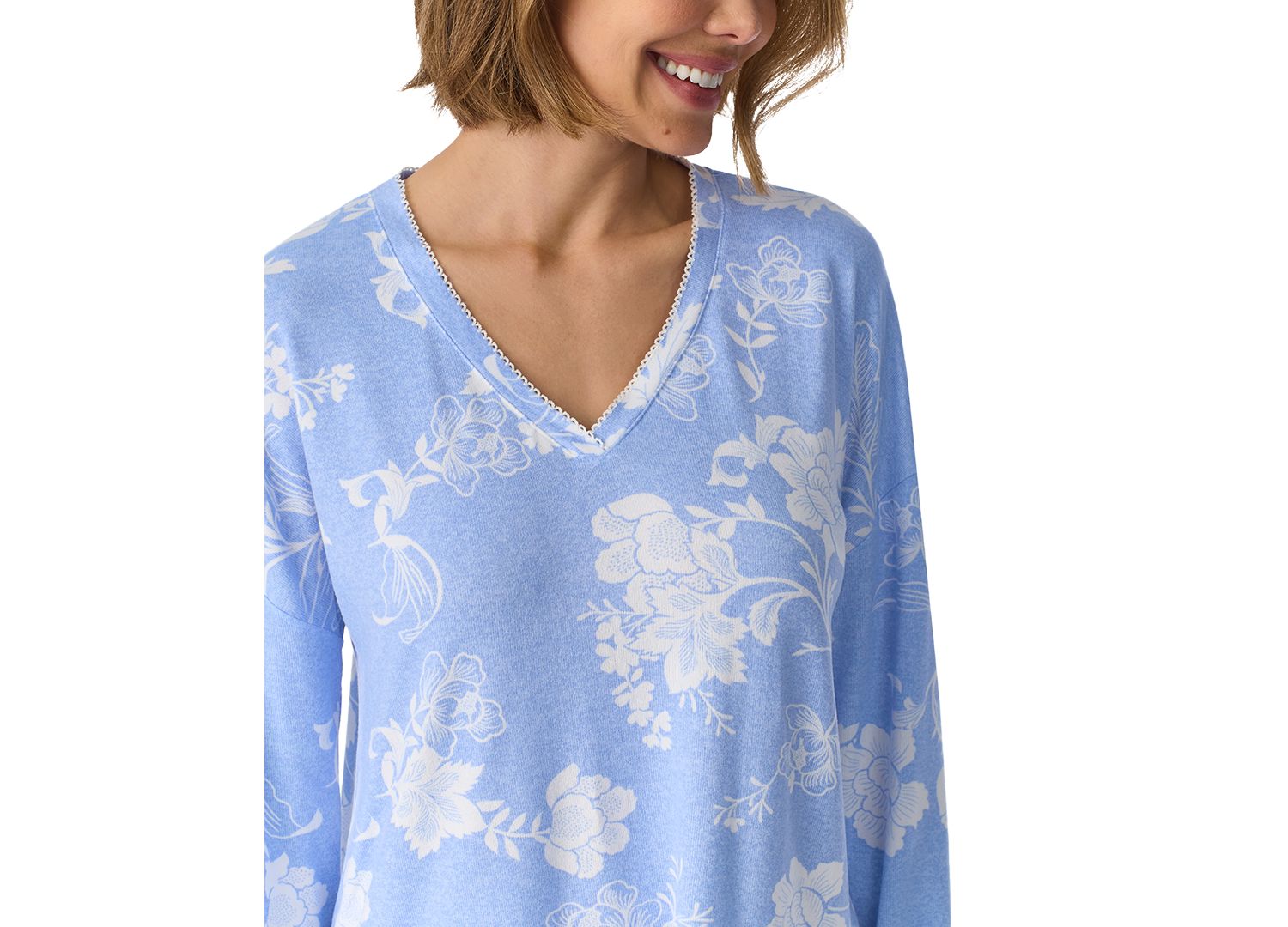 Women's Long-Sleeve V-Neck Brushed Sweater Knit Top and Pants, 2-Piece Set
