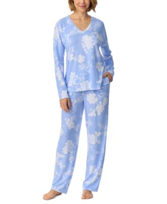 Women's Long-Sleeve V-Neck Brushed Sweater Knit Top and Pants, 2-Piece Set
