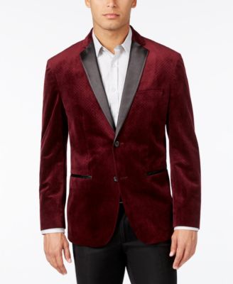 Alfani - Men's Classic-Fit Textured Velvet Blazer