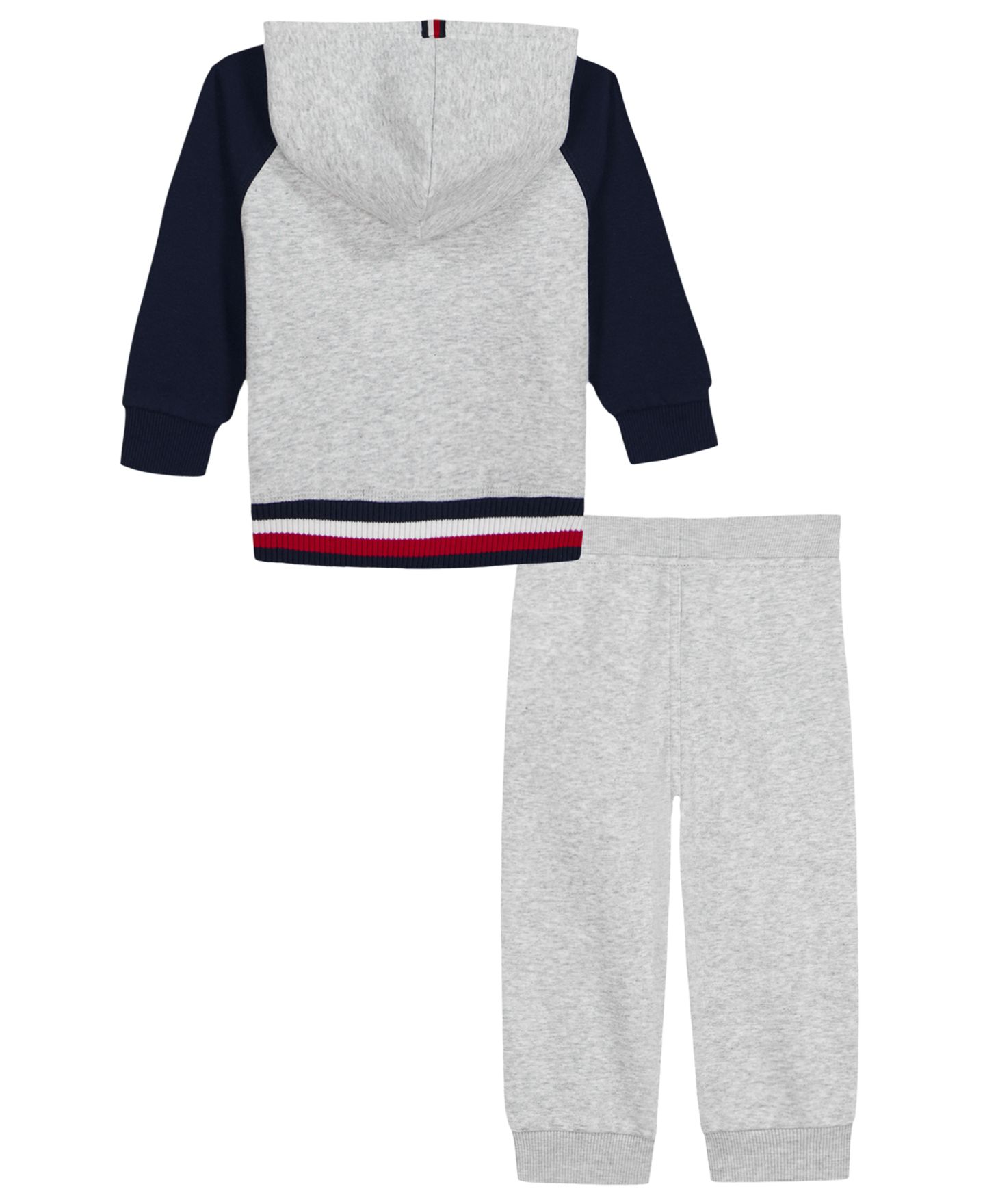 Детский комплект Tommy Hilfiger для мальчиков 2T-5T: флисовое худи и джоггеры, цвет: Серый меланжевый / Тёмно-синий — фото 2