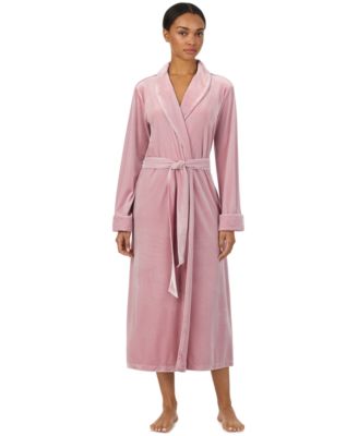 Women's Velvet Shawl-Collar Long-Sleeve Robe
