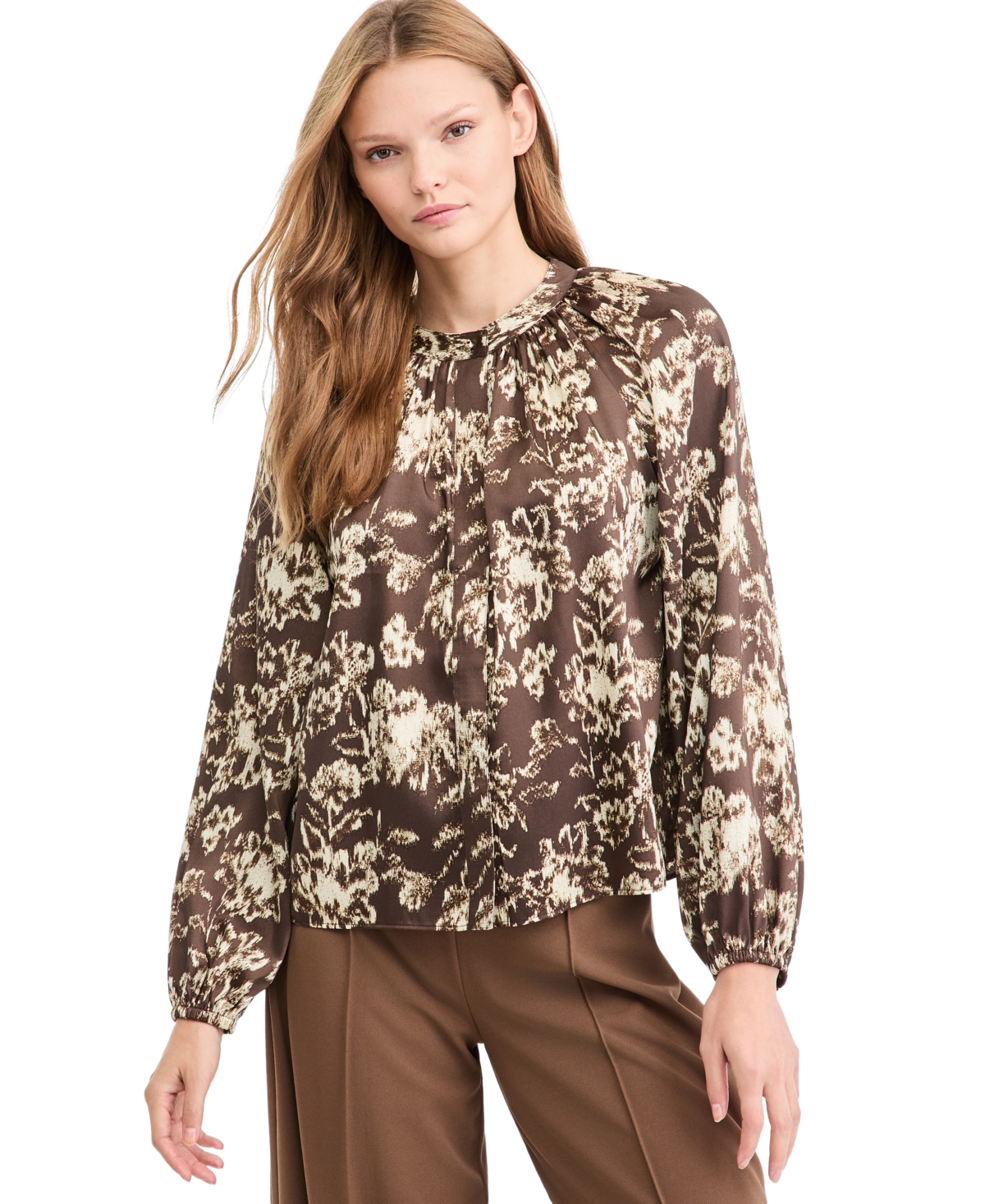 Derek Lam 10 Crosby Women's Viona Balloon-Sleeve Floral-Print Blouse