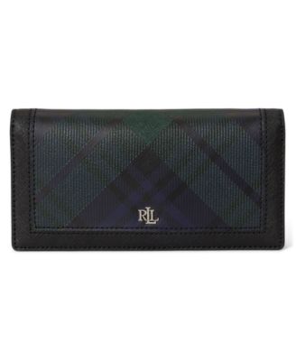 Crosshatch Leather Slim Snap Closure Wallet