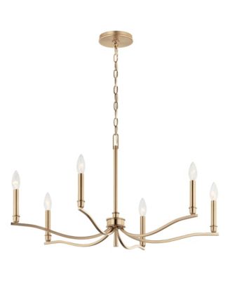 Malene 32" Wide Champagne Bronze 6-Light Chandelier