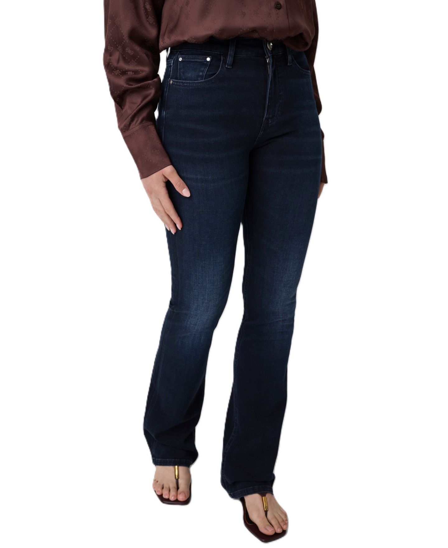 Женские джинсы GUESS Sexy Flare High-Waisted, цвет: Угольный синий — фото 3
