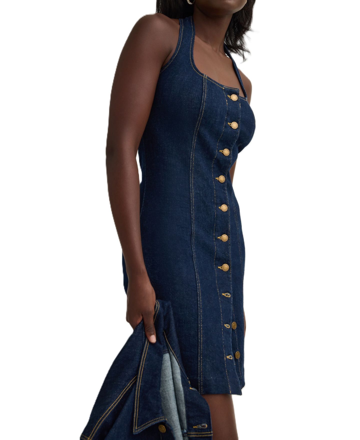 Женское платье GUESS Jocelyn Halter Sleeveless Denim Dress, цвет: Rinse Anniversary — фото 2