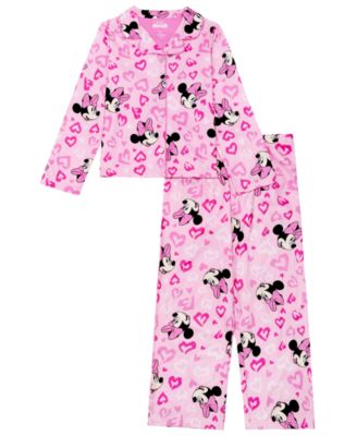Girls' 4-16 Minnie Leopard Hearts Long-Sleeve Top and Pants, 2-Piece Set