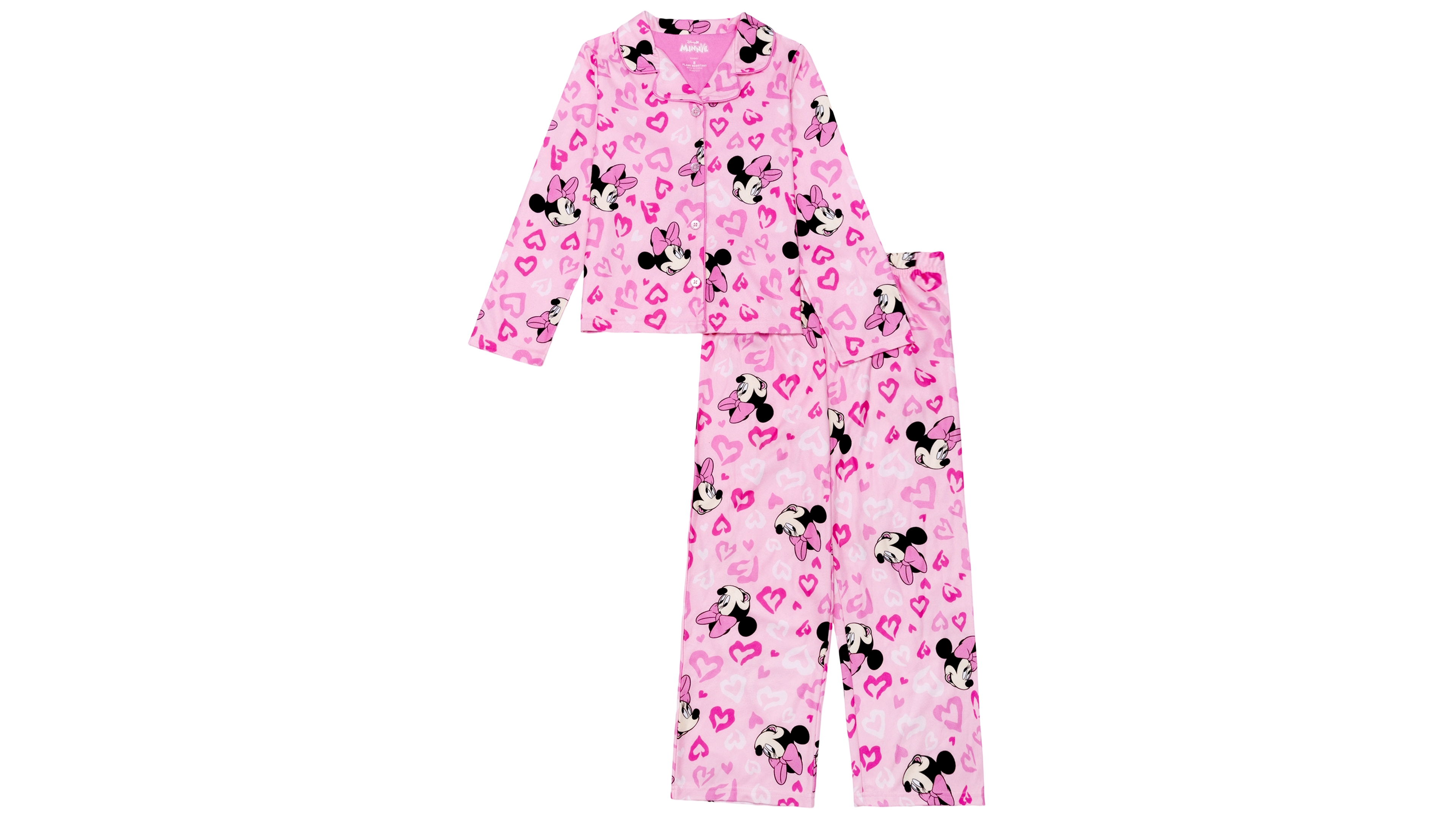 Ame Girls' 4-16 Minnie Leopard Hearts Long-Sleeve Top and Pants, 2-Piece Set