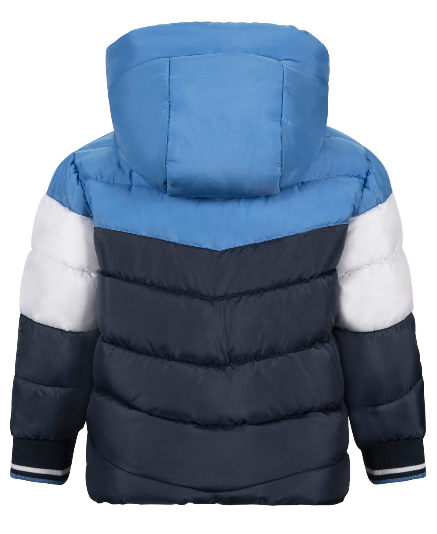 Куртка S Rothschild & CO Tricolor-Block Hooded Puffer Jacket для мальчиков-малышей, цвет: Тёмно-синий — фото 2
