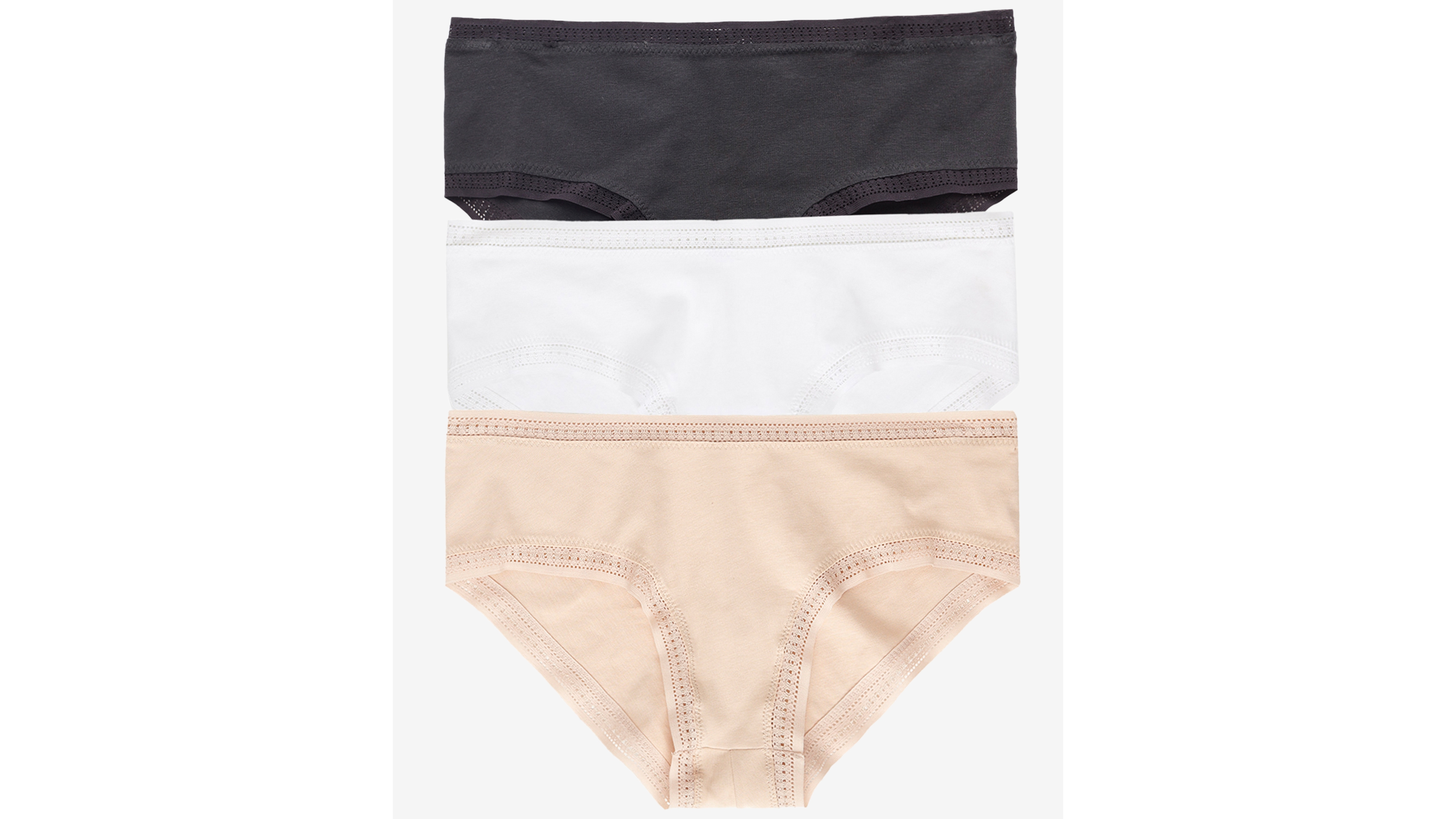 On Gossamer Women's Cabana Cotton-Blend Boyshort Crochet-Trim Panty, 3-Pack