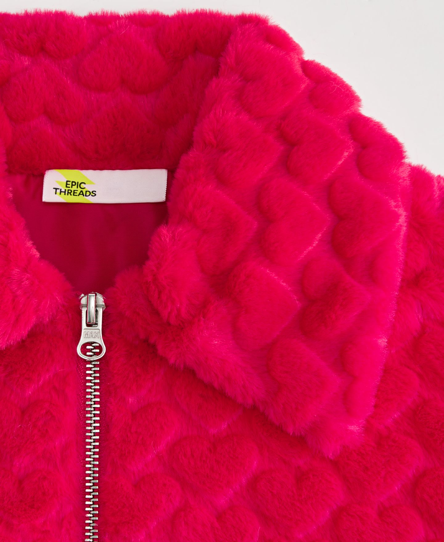 Куртка Epic Threads Heart Faux-Fur Jacket для девочек-малышей, цвет: Вишнёвый — фото 3
