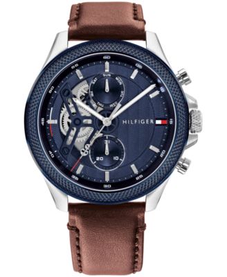 Men's Quartz Clark Brown Leather Strap Watch 44mm
