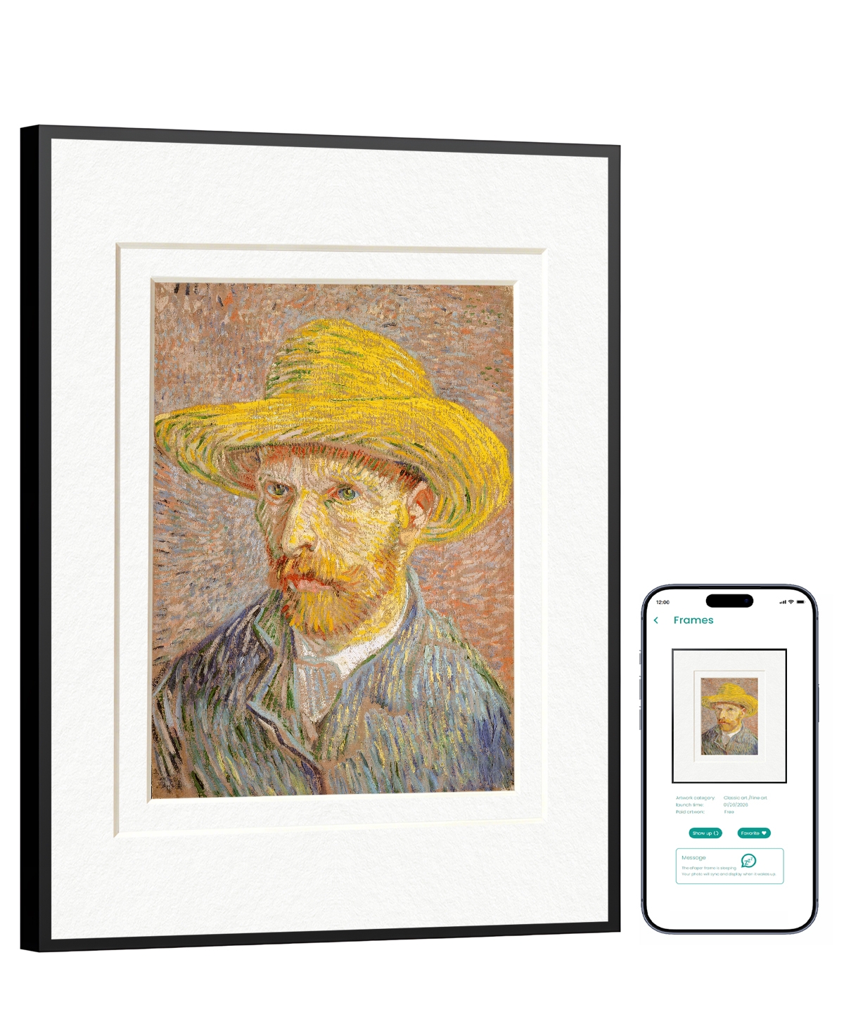 Huessen 13.3-Inch WiFi ePaper Art Digital Photo Frame