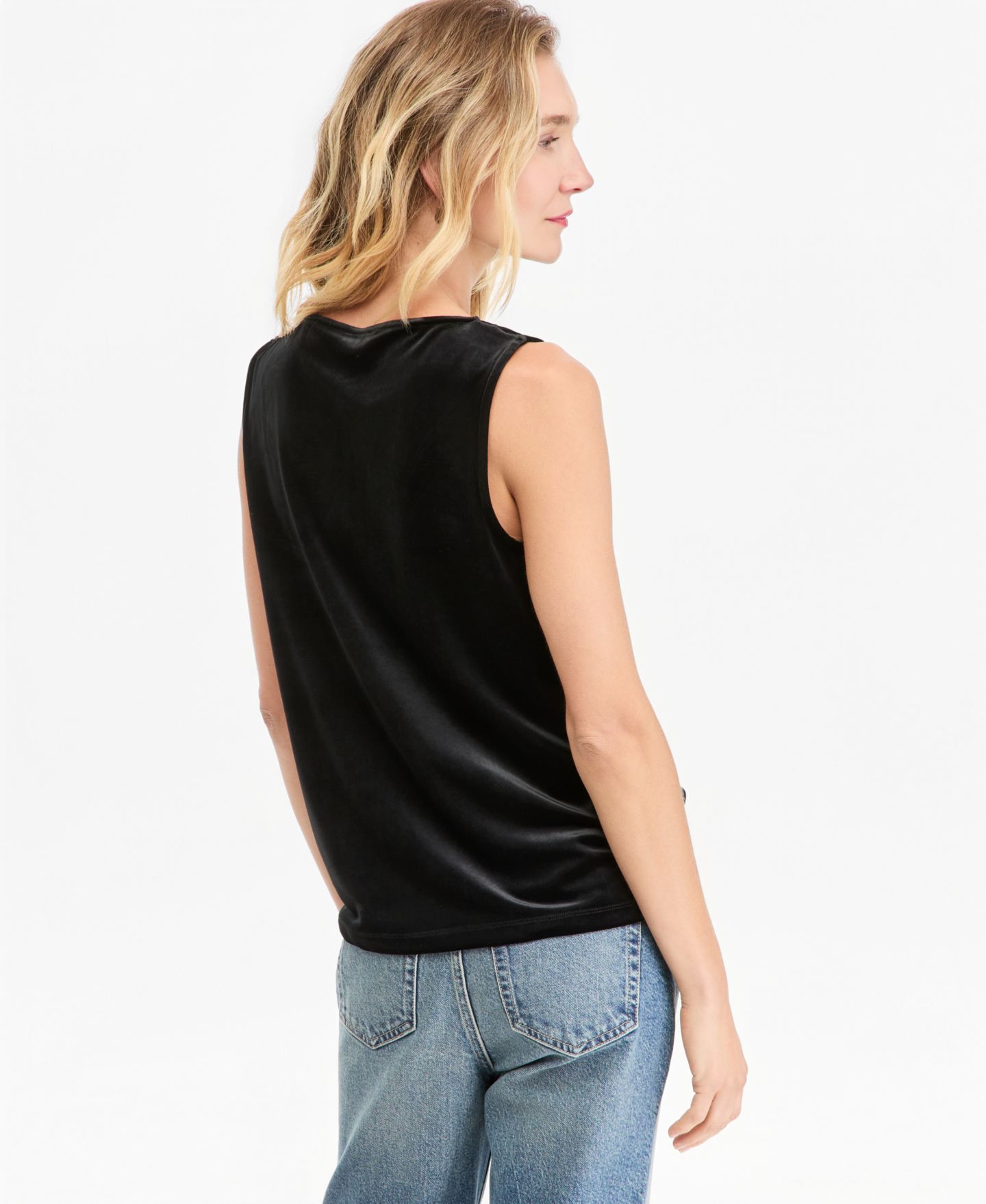 Женский топ I.N.C. International Concepts Velvet Cowl Neck, цвет: Глубокий чёрный — фото 2