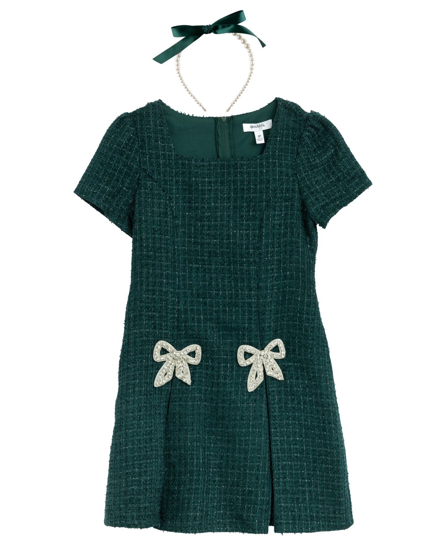 Платье Speechless Knee Length Dress для девочек, цвет: Тёмный зелёный — фото 4