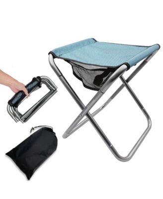 Portable Folding Camping Stool Aluminum Seat Carry Bag