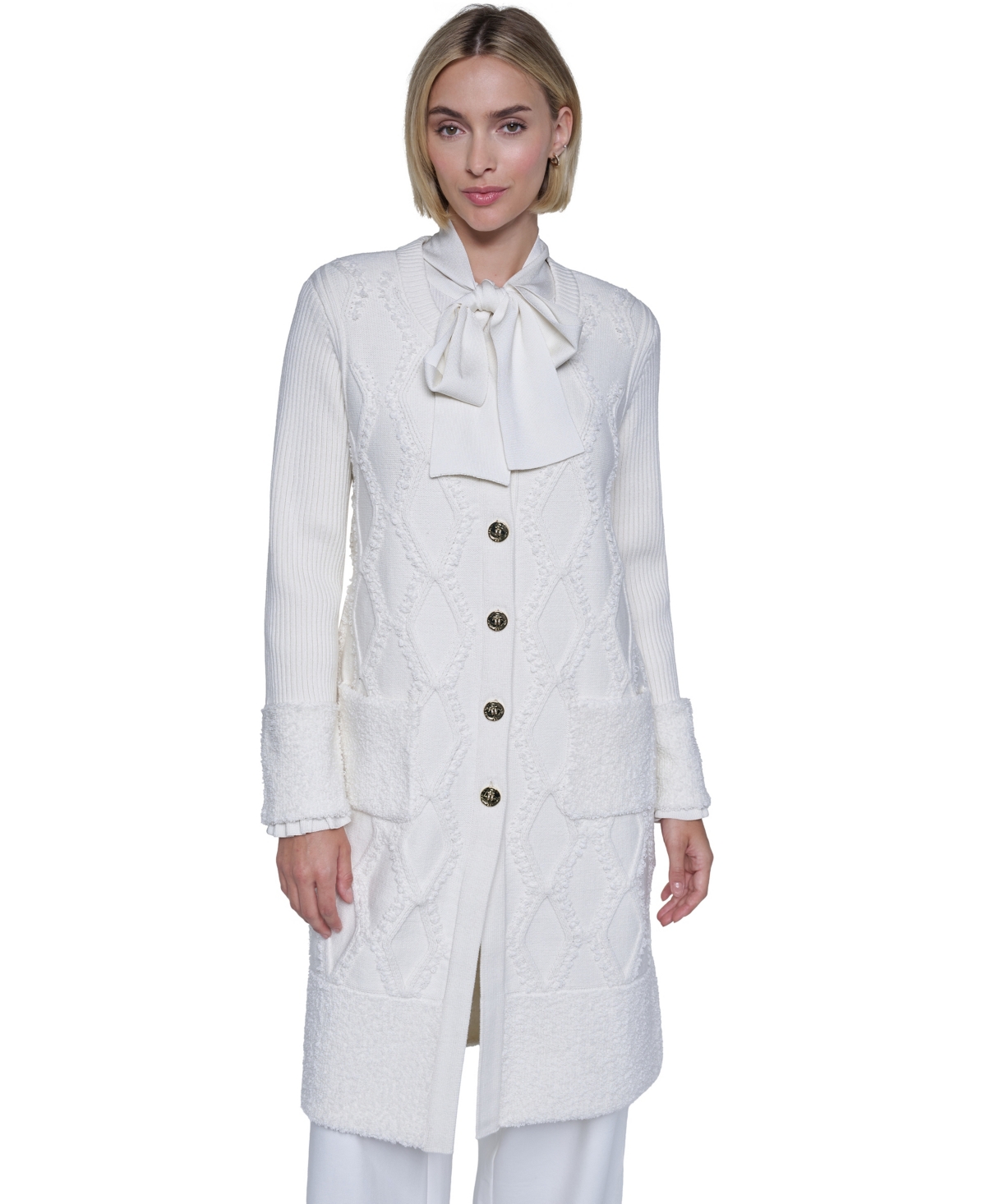 Sonia Rykiel Women's Cable-Knit Crewneck Cardigan - Ivory