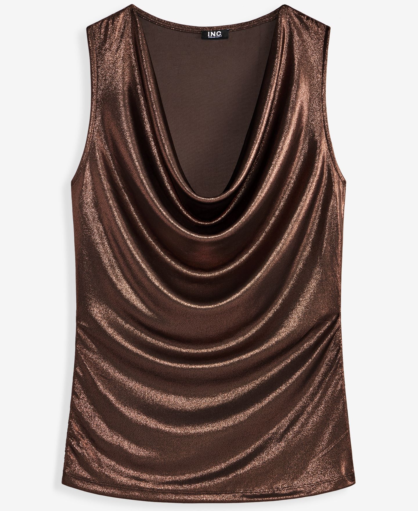 Женский топ I.N.C. International Concepts Sleeveless Cowl-Neck, цвет: Кофейный — фото 4