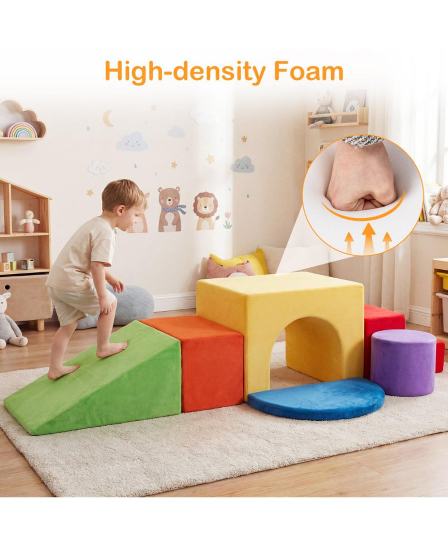 Детские конструкторы SUGIFT Soft Foam Climbing Block 6-Piece Play Set, Ages 3+, цвет: Красный — фото 10