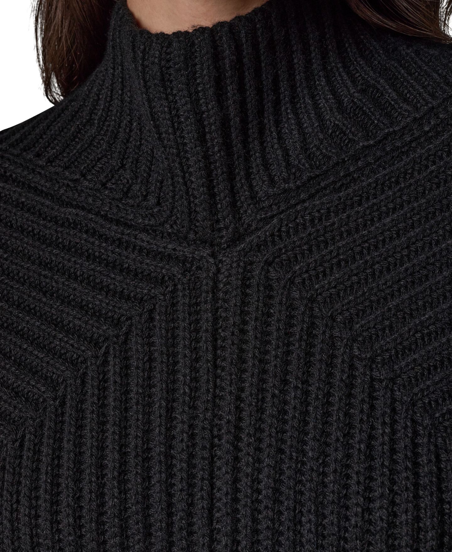 Женский свитер Donna Karan New York Mock-Neck Sleeveless Ribbed Sweater Tunic, цвет: Чёрный — фото 8