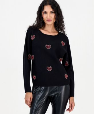 Women's Embellished Dolman Crewneck Sweater