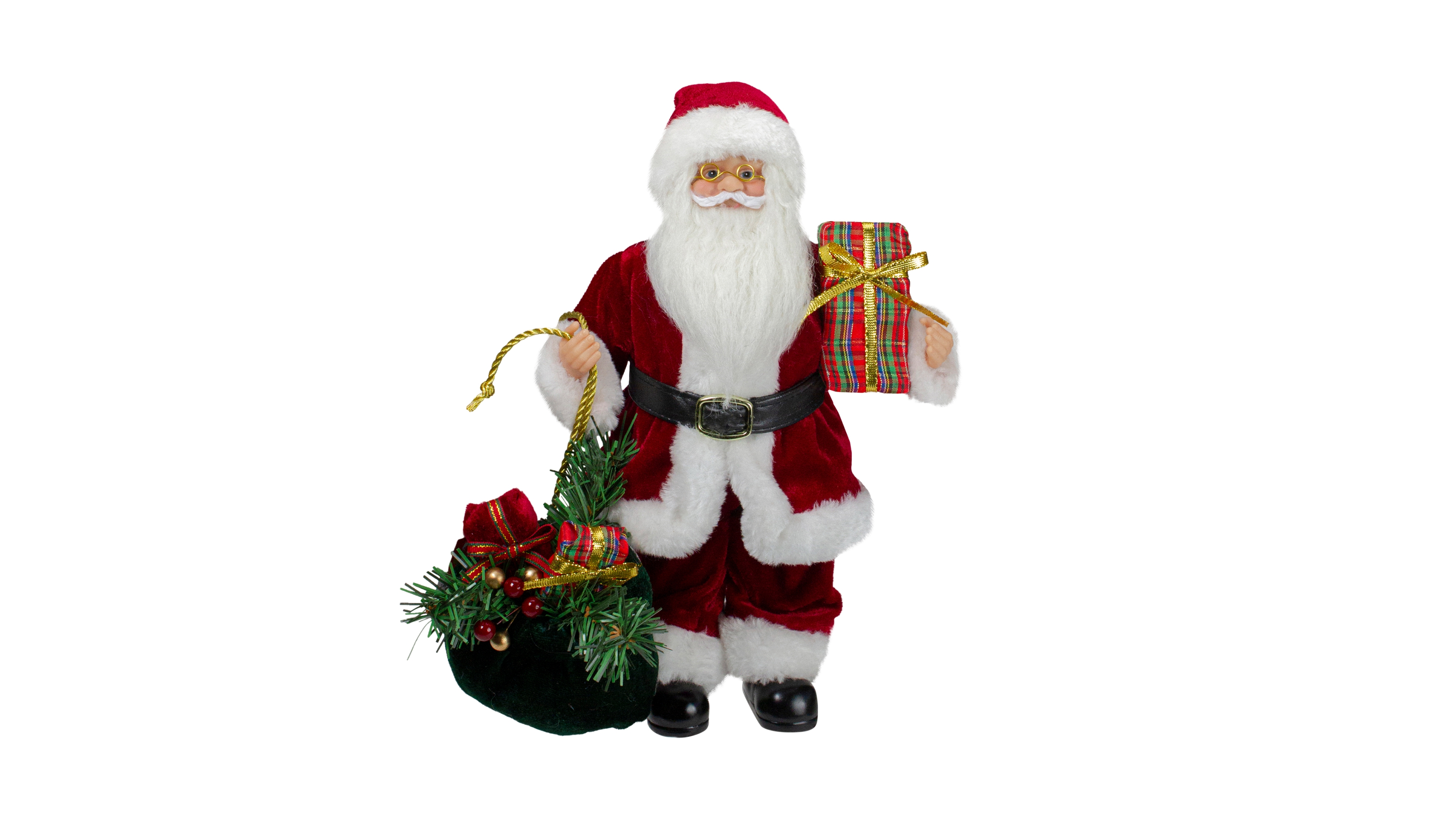 Northlight Santa Claus Holding Gift Bag and Presents 12" Christmas Figure