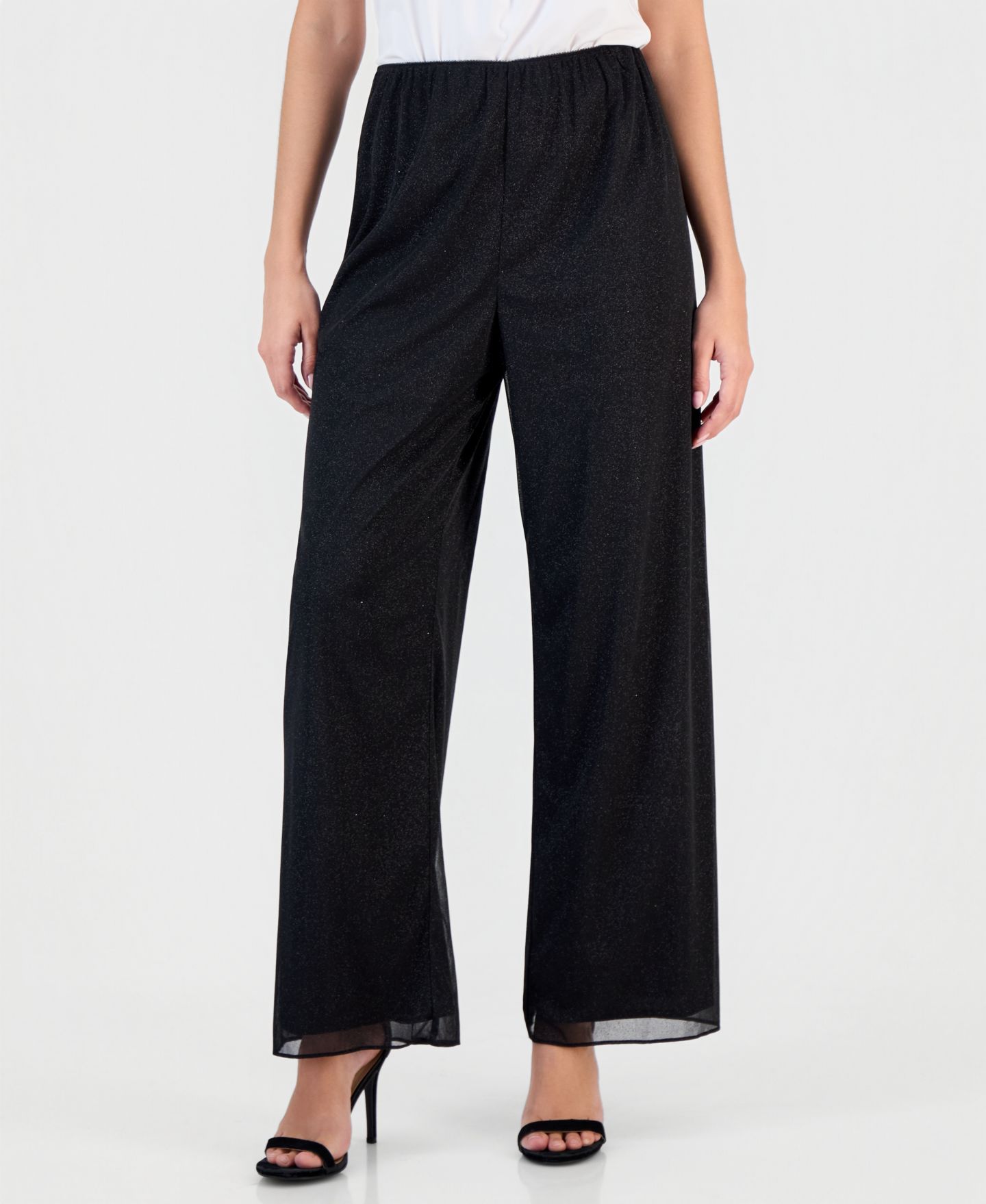 Женские брюки Alex Evenings High-Rise Straight-Leg Pull-On, цвет: Чёрный — фото 2