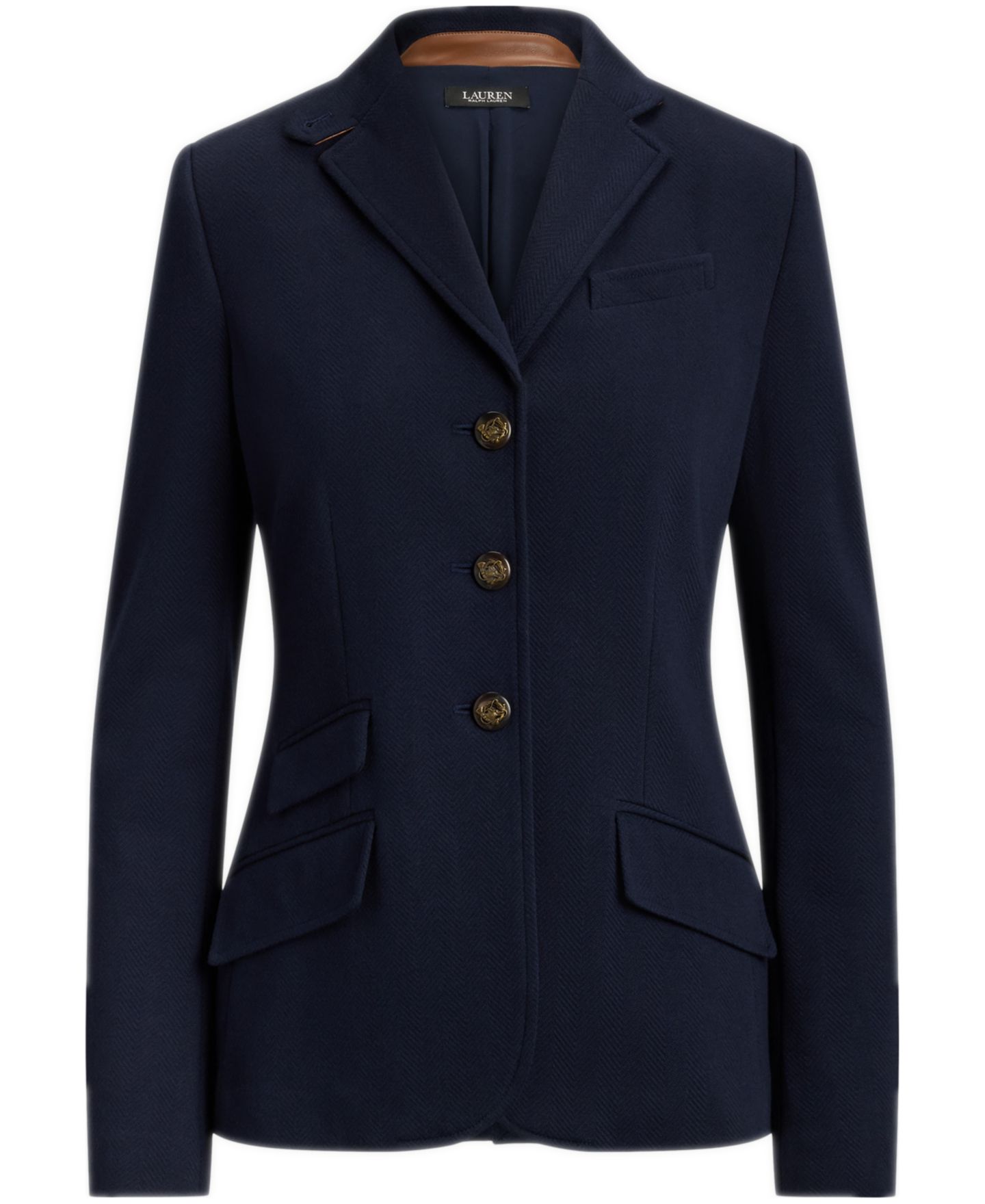 Женский пиджак Lauren Ralph Lauren Herringbone Notch Lapel Blazer, цвет: Тёмно-синий — фото 6