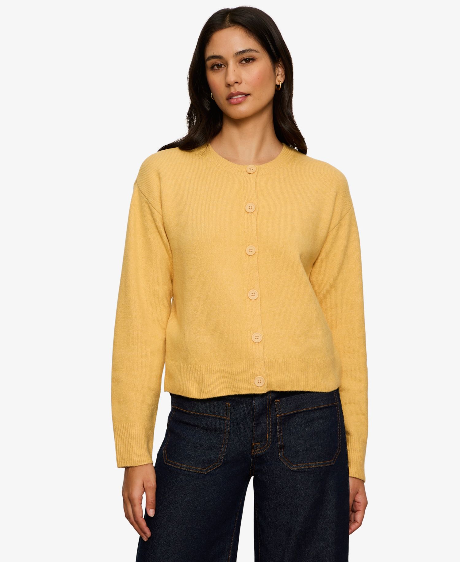 Petite Semi-Cropped Crewneck Sweater