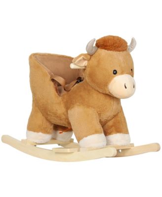 Cow Baby Rocking Horse with Music and Safety Belt, 88 lbs., Ages 1-3