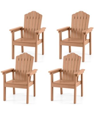 4PCS Outdoor Adirondack Chair Patio HIPS Chairs w/High Backrest Wide Armrests