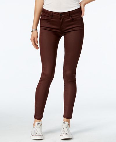 Celebrity Pink Juniors' Infinite-Stretch Coated Skinny Jeans