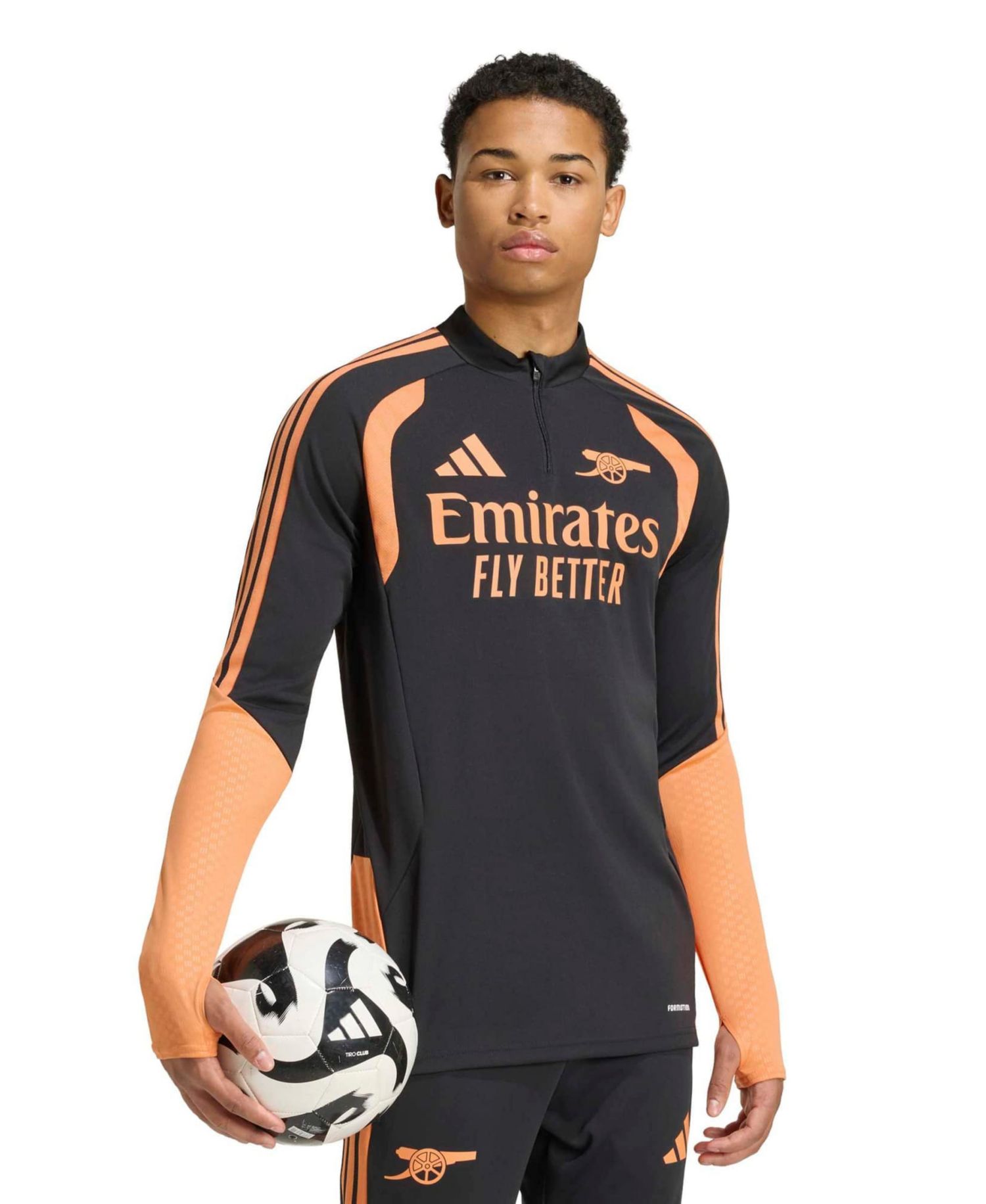 Men's Arsenal FC Tiro Mock Neck Slim Fit Thumbhole Quarter-Zip Pullover