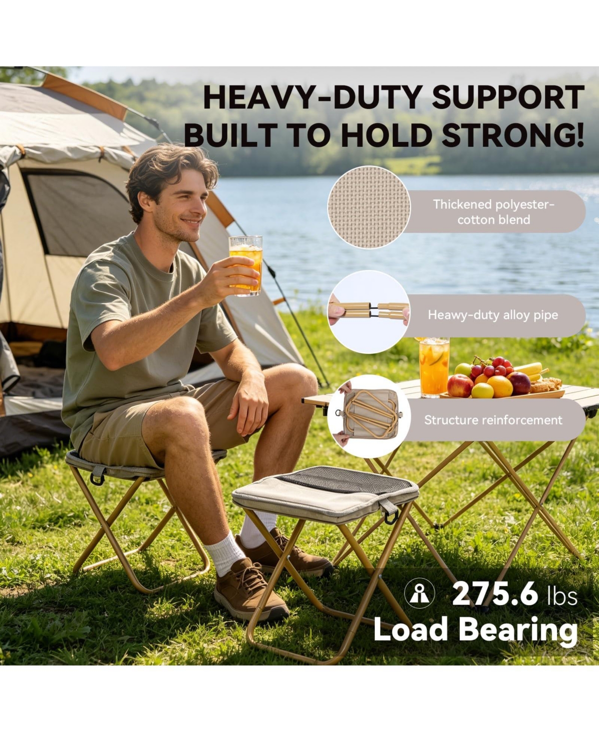 Aofar Portable Collapsible Stool Folding Chair Pocket Foldable Side Mesh