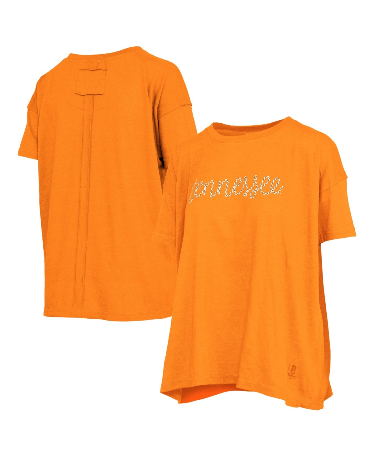 Pressbox Women's Tennessee Volunteers Oversized Crewneck Script Wordmark T-shirt In Tennessee Orange