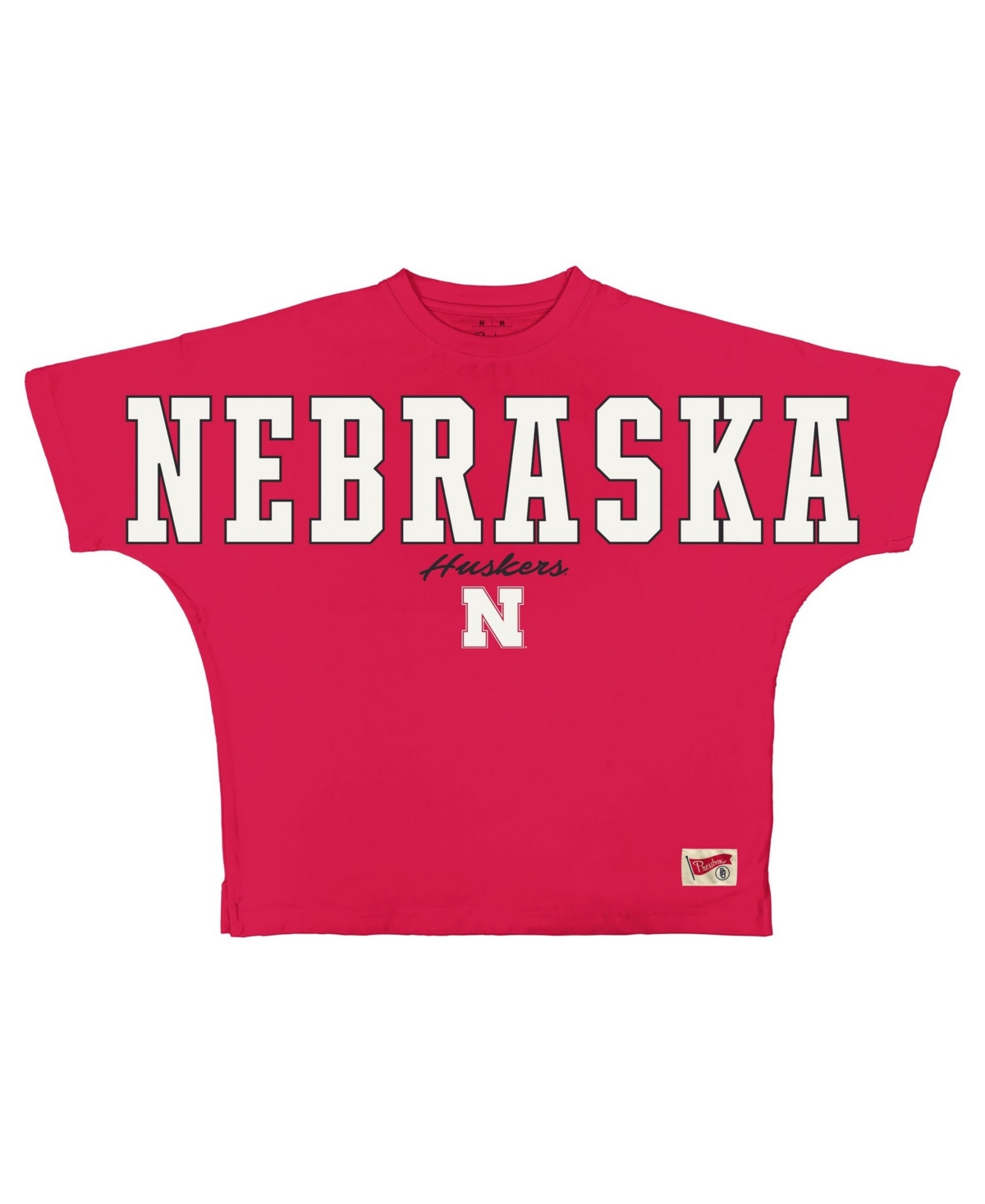Pressbox Women's Nebraska Huskers Flannigan Oversized Graphic T-Shirt - Red