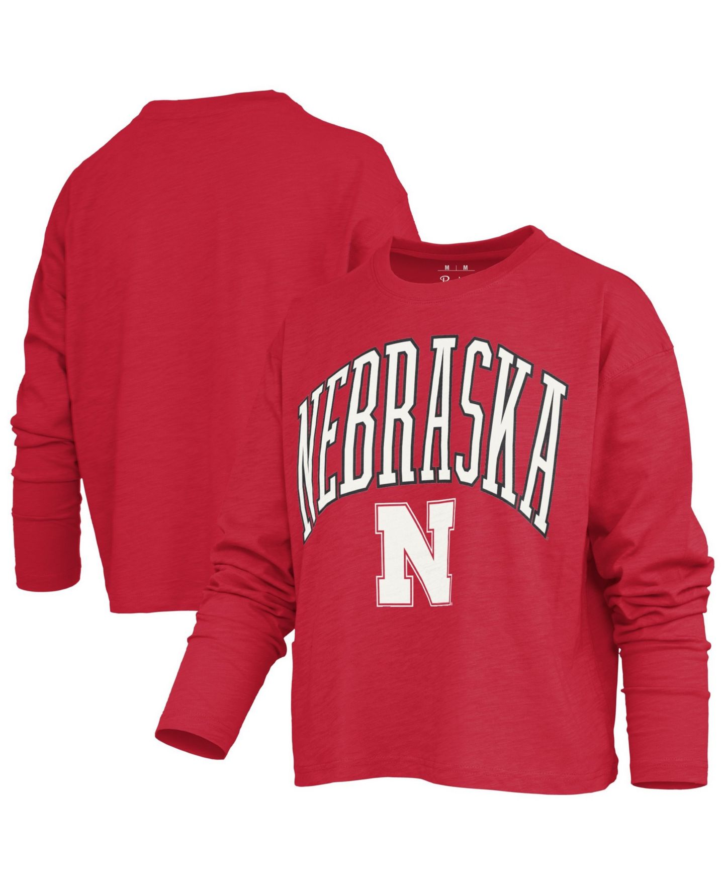 Женская футболка Pressbox Nebraska Huskers Motley Boxy Waist-Length Long-Sleeve — фото 1