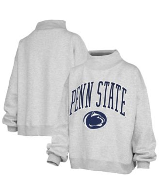 Women's Gray Penn State Nittany Lions Nelson Texture Lingo Mock Neck Fleece Sweatshirt
