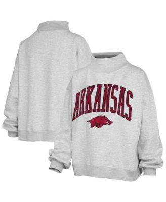 Women's Nelson Texture Lingo Arkansas Razorbacks Oversized Mock Neck Sweatshirt