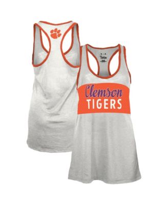 Women's Clemson Tigers Tracy Racerback-Burnout Tank Top