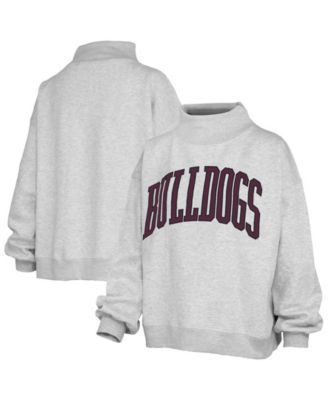 Women's Nelson Mississippi State Bulldogs Oversized Fleece-Lined Mock Neck Sweatshirt